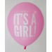 Hot Pink It's A Girl Printed Balloons